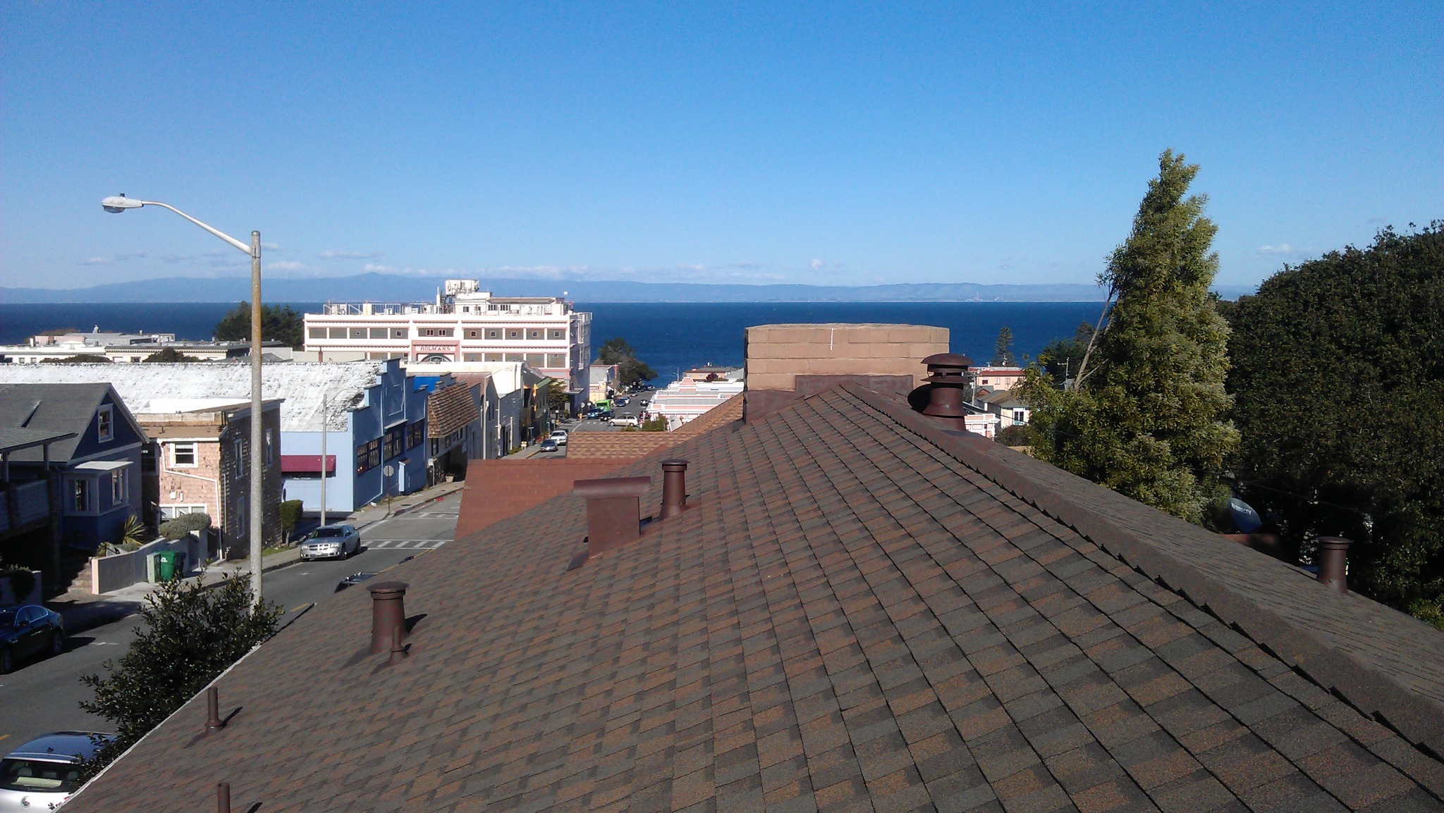 Roofing project overlooking the Monterey Bay area