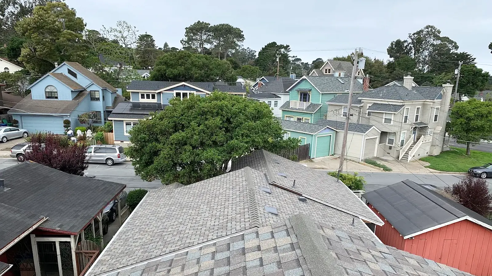 Residential composition shingle roofing project in Pacific Grove by Dynamite Roofing
