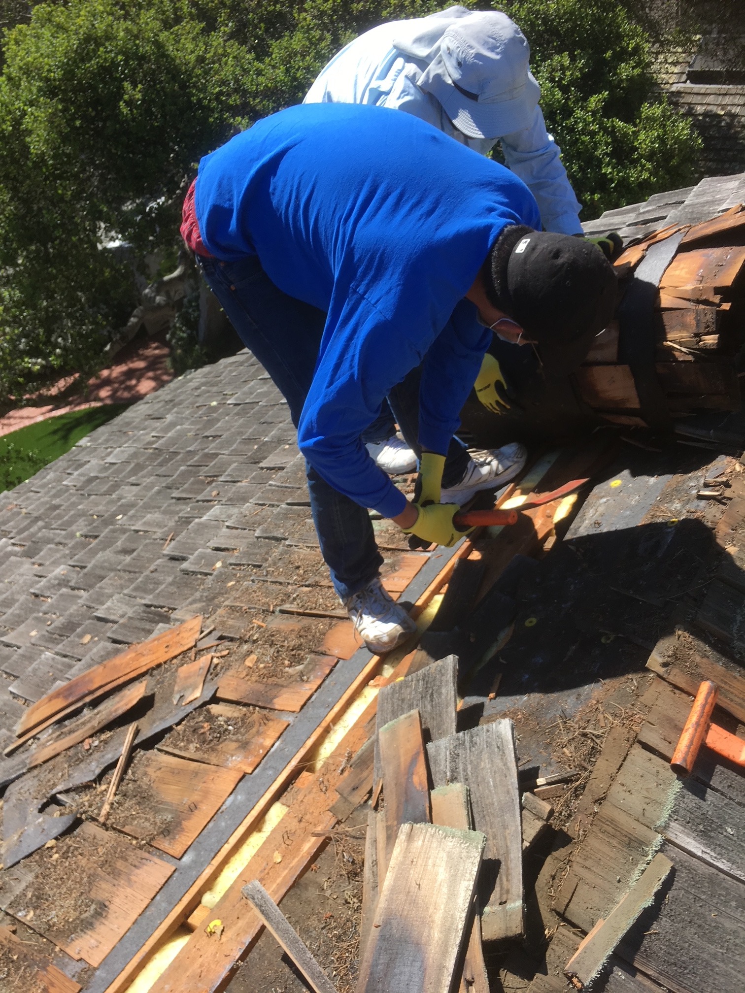 Residential roof repair project by Dynamite Roofing